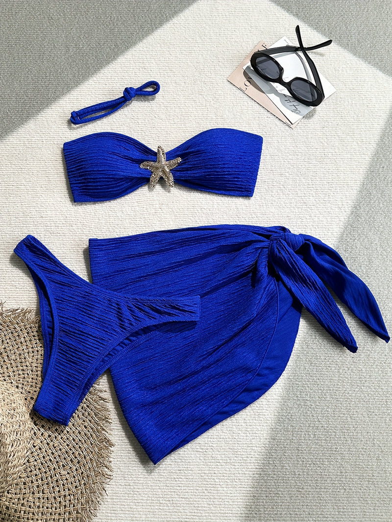 Conjunto de Biquíni Azul Escuro - Estrela do Mar
