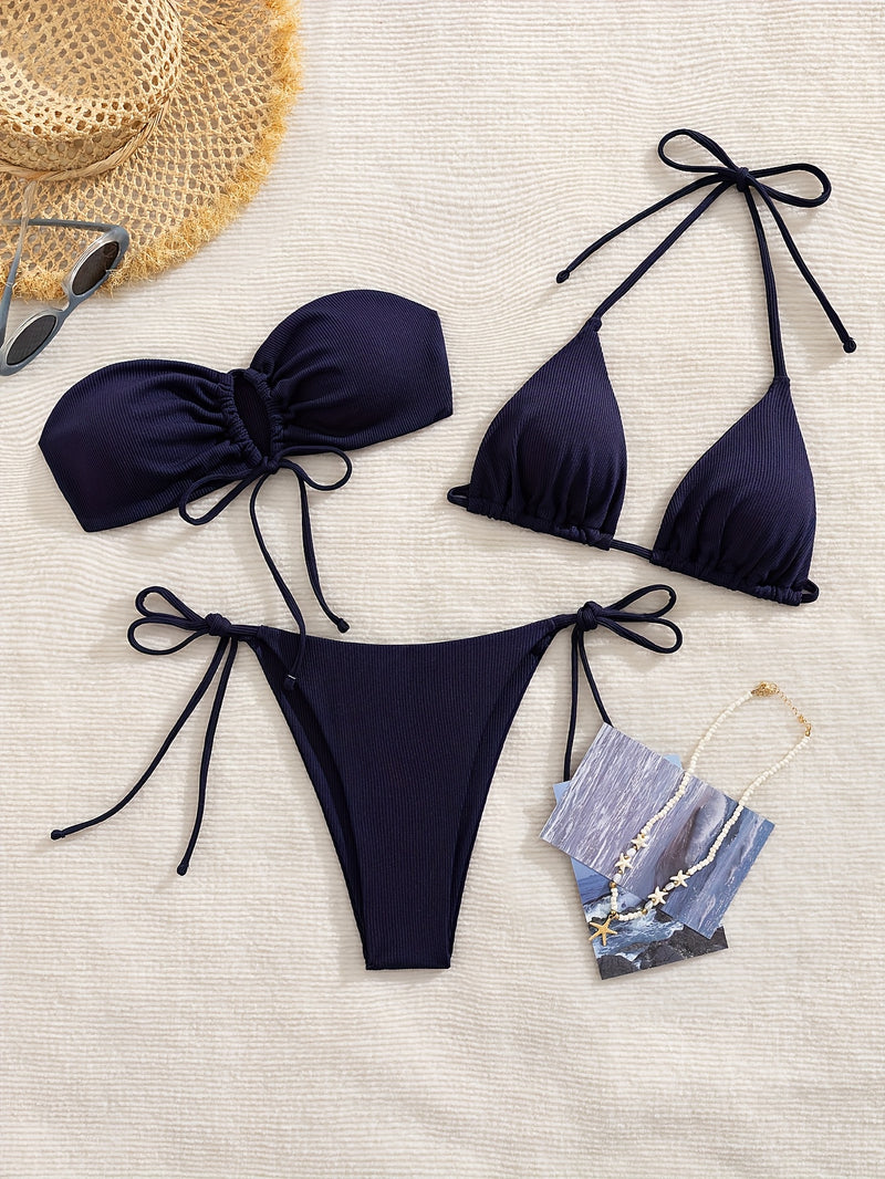 Conjunto de Biquíni Moda Praia - Fundo do Mar